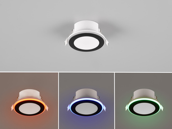 LED Einbaustrahler ARGUS Fernbedienung Farbwechsel dimmbar Ø8cm Schwarz