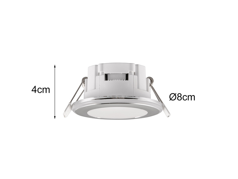 3er SET LED Einbaustrahler ARGUS Chrom mit Fernbedienung dimmbar & RGBW, Ø 8cm