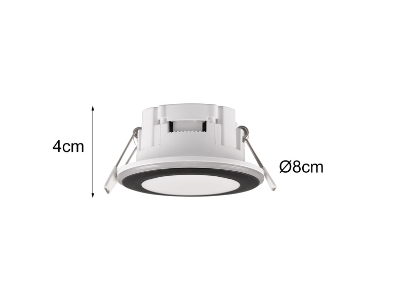 3er SET LED Einbaustrahler ARGUS Schwarz mit Fernbedienung dimmbar & RGBW, Ø 8cm