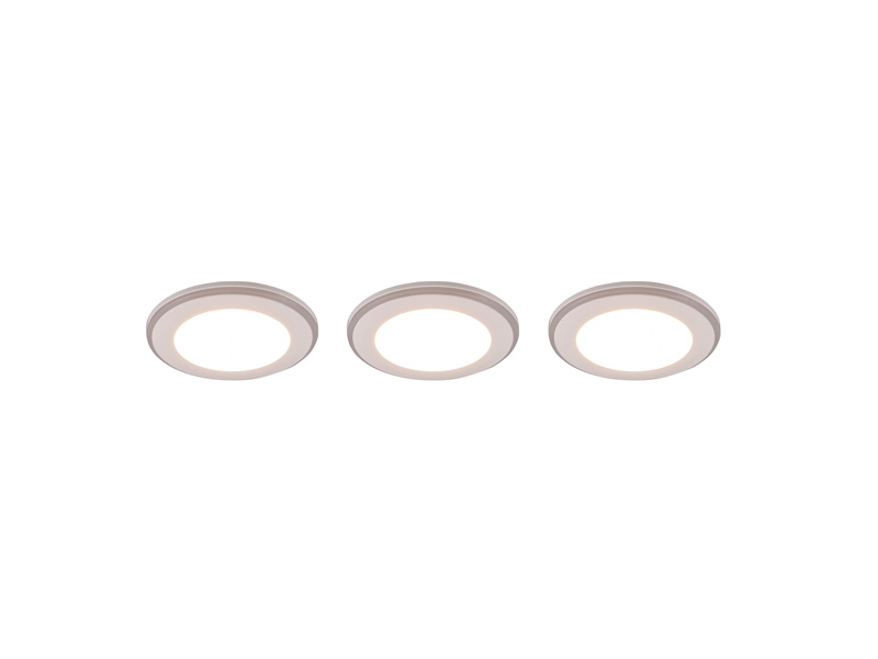 3er SET LED Einbaustrahler ARGUS Weiß mit Fernbedienung dimmbar & RGBW, Ø 8cm