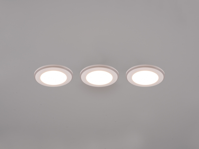 3er Set LED Einbaustrahler ARGUS Fernbedienung Farbwechsel dimmbar Weiß