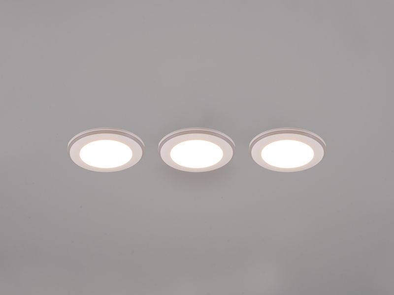 3er Set LED Einbaustrahler ARGUS Fernbedienung Farbwechsel dimmbar Weiß