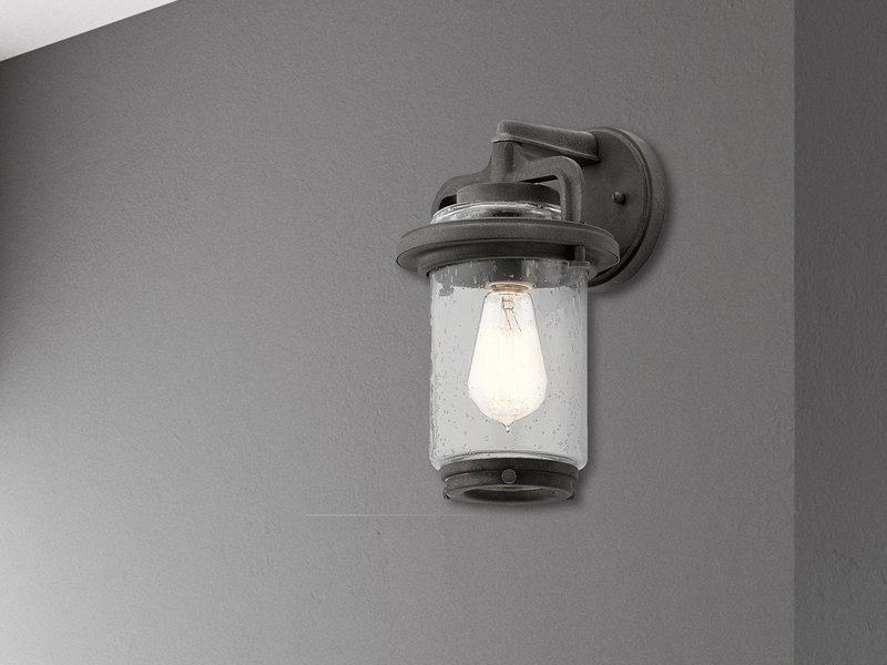 Kleine LED Außenwandleuchte im Vintage Industrial Style, Höhe 29cm