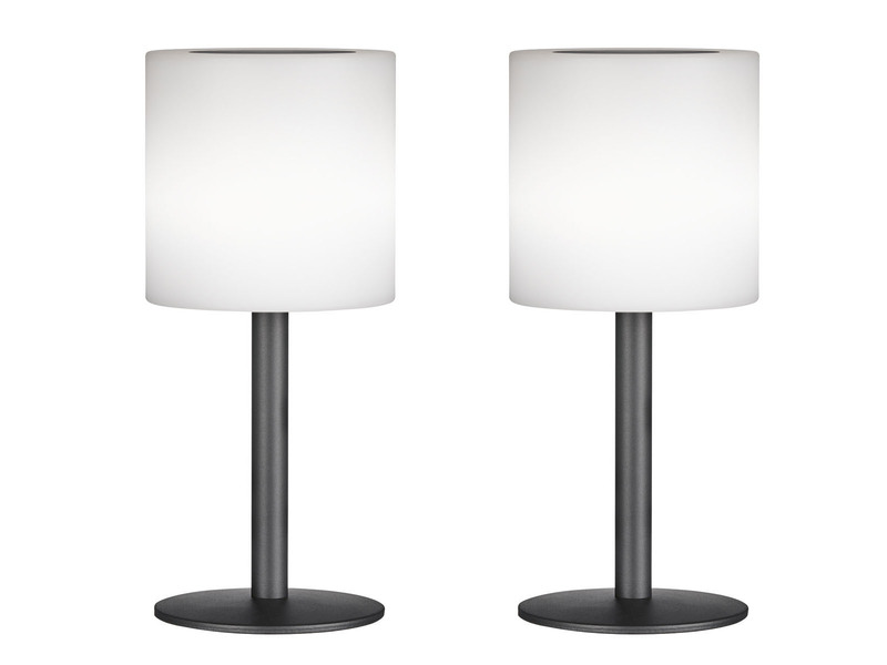 2er SET RGB Tischlampen mit Fernbedienung, per Solar & USB aufladbar, Höhe 30cm