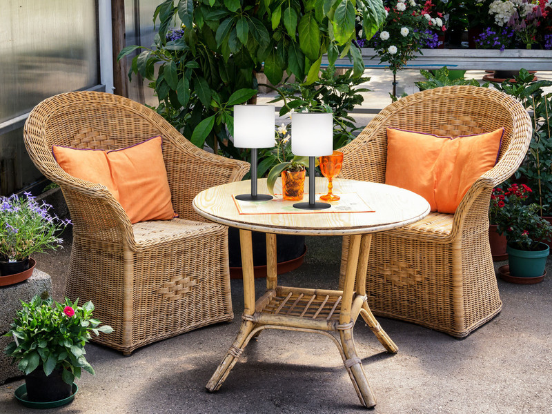 2er SET RGB Tischlampen mit Fernbedienung, per Solar & USB aufladbar, Höhe 30cm