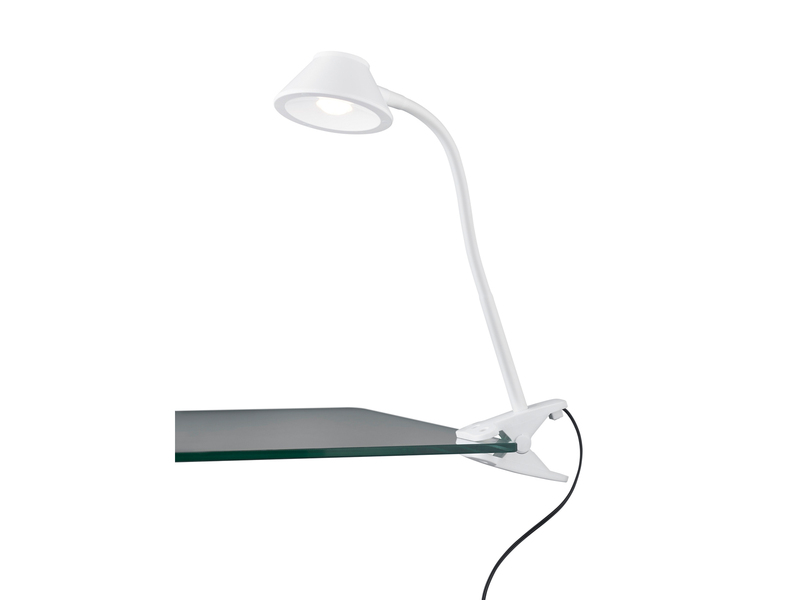 LED Klemmleuchte BERRY Flexarm, Kunststoff Weiß, Höhe 26cm