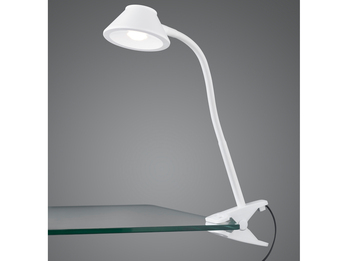 LED Klemmleuchte BERRY Flexarm, Kunststoff Weiß, Höhe 26cm