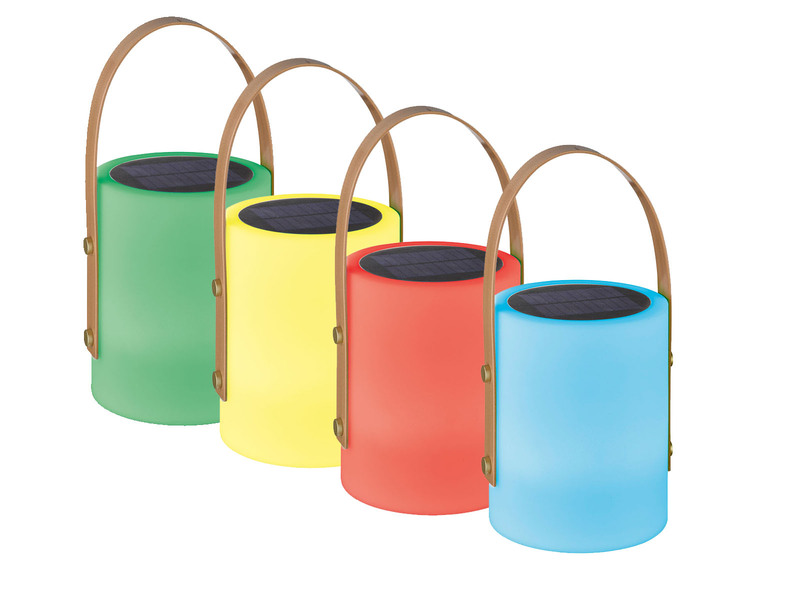 2er SET Outdoor Tischleuchten 24cm mit Fernbedienung & RGB - Solar & USB
