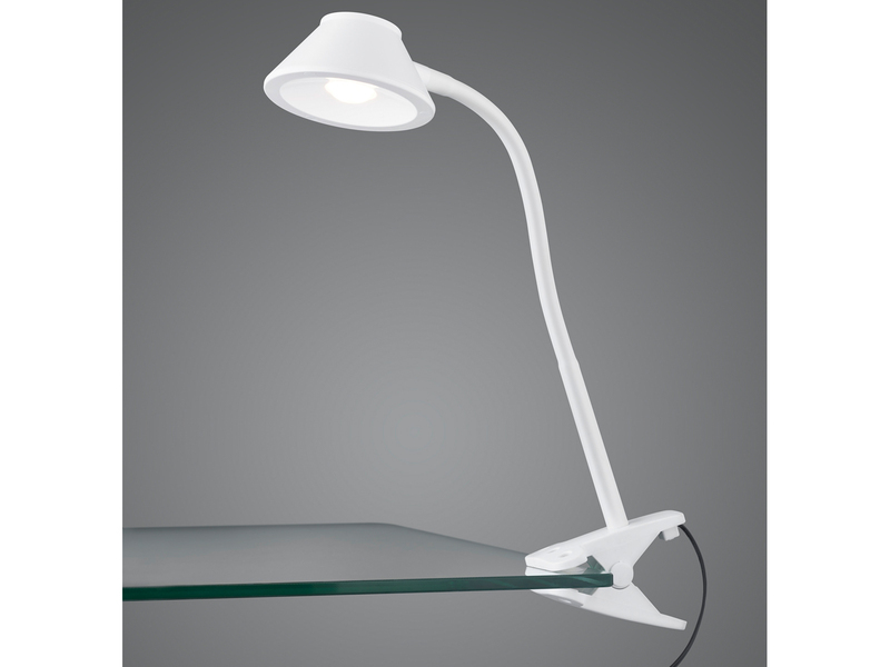 LED Klemmleuchten 2er Set flexibel, Kunststoff Weiß, 26cm hoch