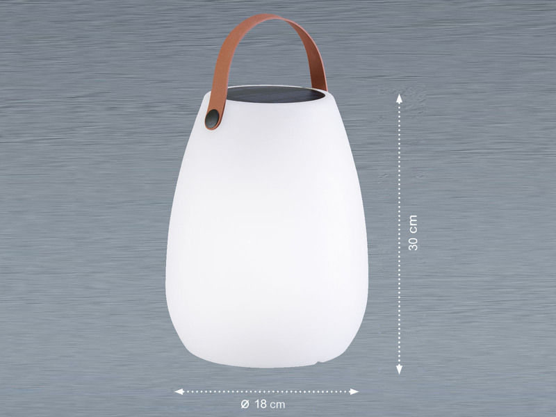 Outdoor RGB Solar Tischleuchte RUBY 30cm mit Fernbedienung, per USB aufladbar