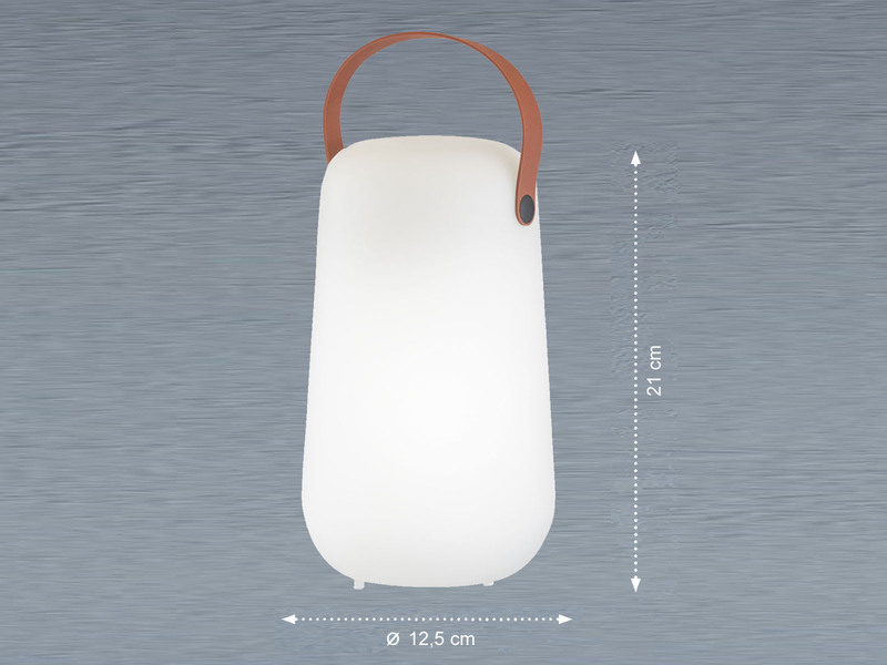 Outdoor Akku Tischlampe COLLGAR mit Fernbedienung & RGB, Höhe 21cm