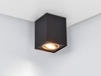 LED Deckenstrahler eckig Schwarz Gold, Breite 9,6cm