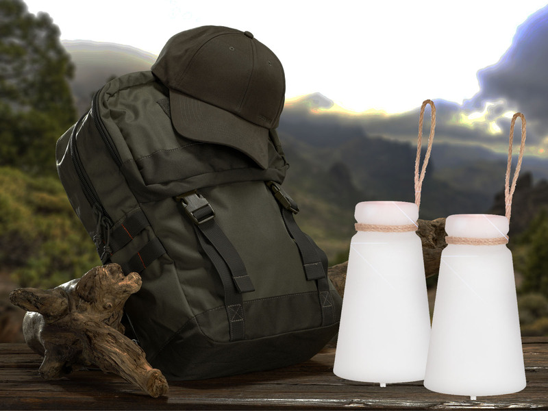 2er SET Outdoor Tischlampen mit Fernbedienung dimmbar & RGB, Höhe 20cm