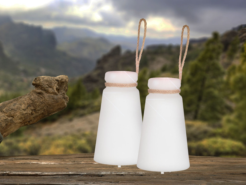 2er SET Outdoor Tischlampen mit Fernbedienung dimmbar & RGB, Höhe 20cm