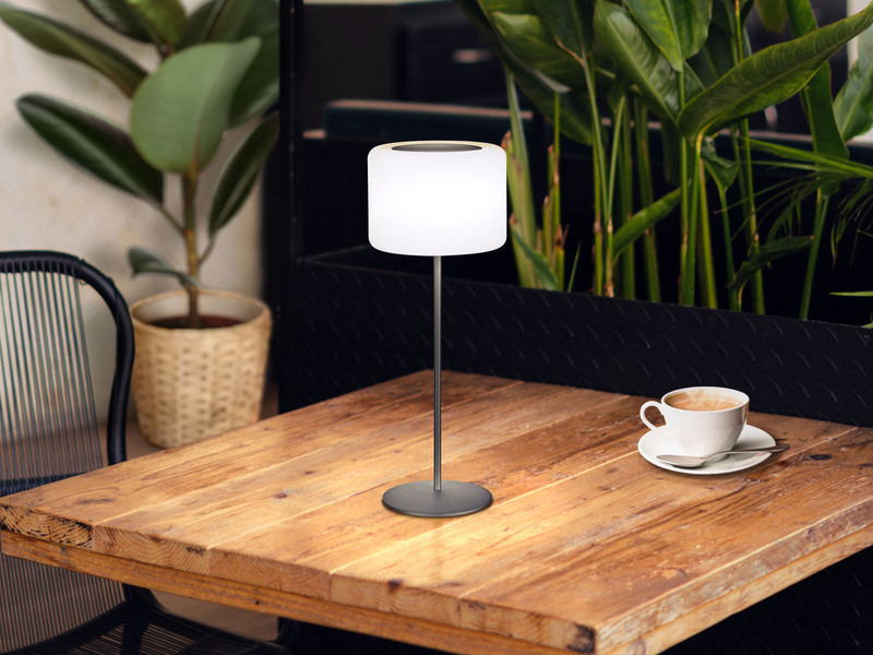 2er SET RGB Tischlampen dimmbar mit Fernbedienung, per USB & Solar aufladbar