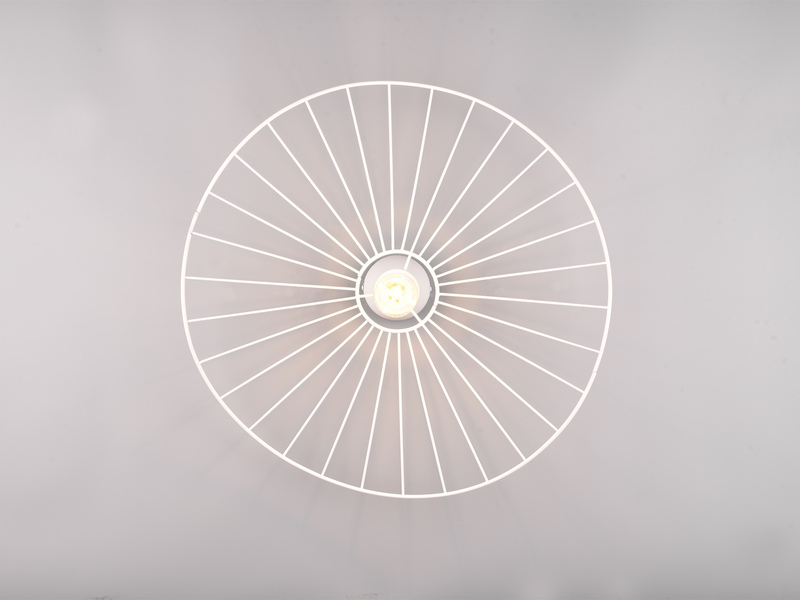 Ausgefallene LED Deckenleuchte Lampenschirm Weißer Draht Ø 60cm