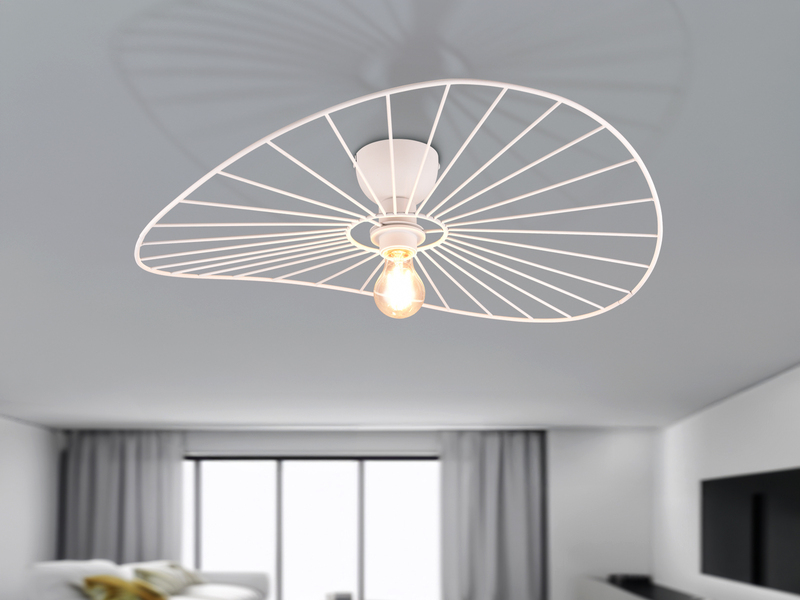 Ausgefallene LED Deckenleuchte Lampenschirm Weißer Draht, Ø 60cm