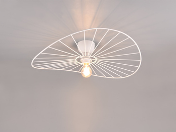 Ausgefallene LED Deckenleuchte Lampenschirm Weißer Draht Ø 60cm