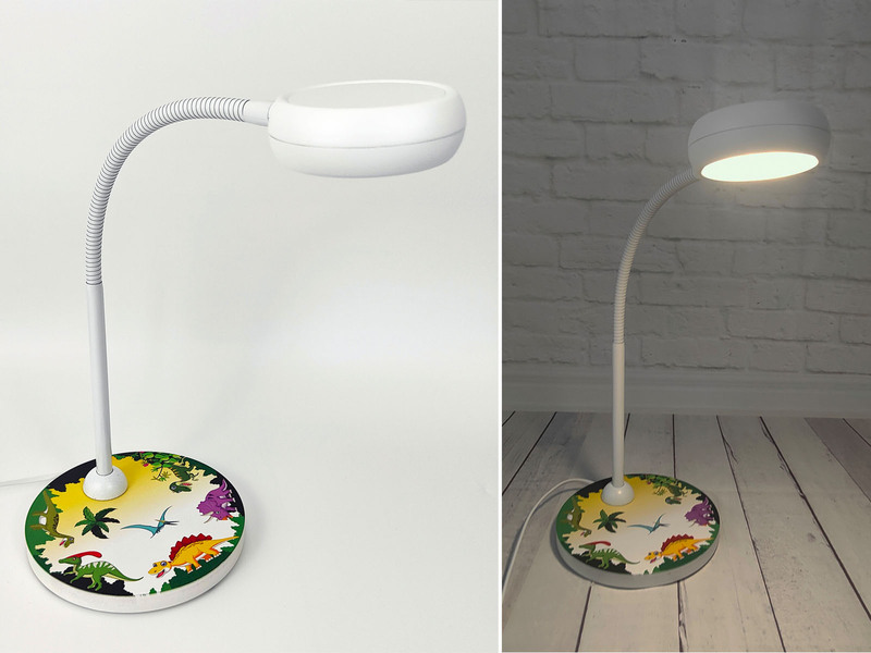 Kinder Schreibtischlampe DINO mit Flexarm, Höhe 43cm