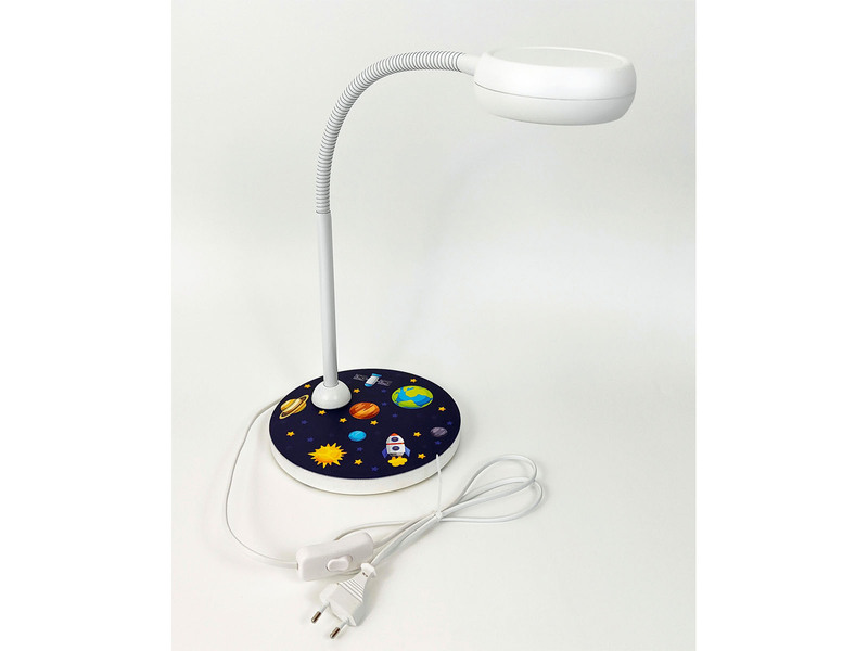 Kinder Schreibtischlampe WELTALL mit Flexarm, Höhe 43cm