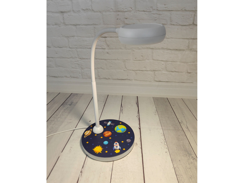 Kinder Schreibtischlampe WELTALL mit Flexarm, Höhe 43cm