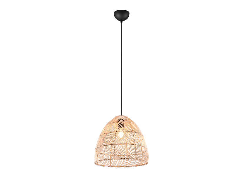 LED Pendelleuchte 1 flammig Lampenschirm Korbgeflecht aus Rattan Ø 35cm