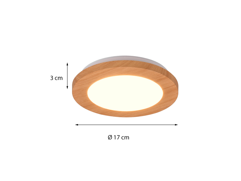 Kleine LED Deckenleuchte CAMILLUS flache Badezimmerlampe dimmbar Ø 17cm IP44