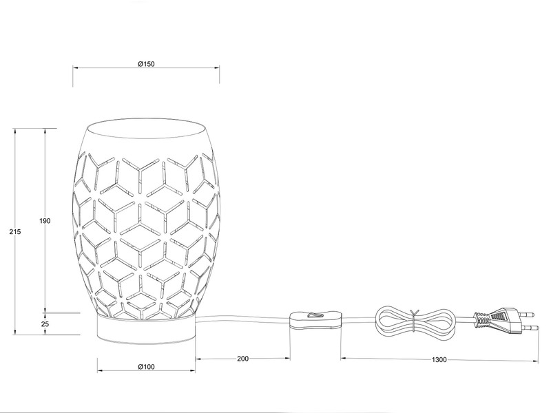 Kleine Tischleuchte BIDAR in Coffee mit ausgefallenem Stanzmuster, H 21cm
