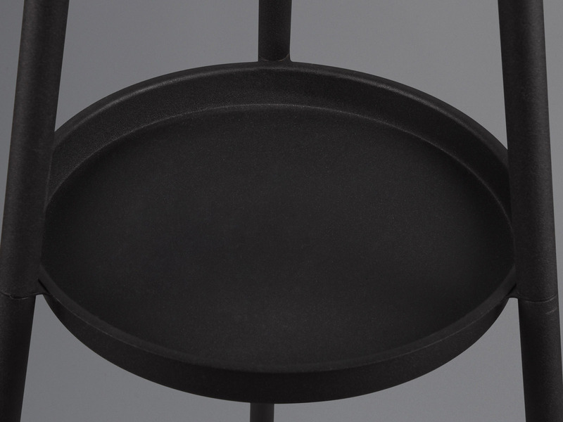 Tripod Stehleuchte COLETTE, Stoffschirm Taupe/Gold & Ablagetisch, Höhe 152cm