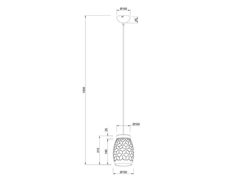 Kleine LED Pendelleuchte in Weiß mit ausgefallenem Stanzmuster, Ø15cm