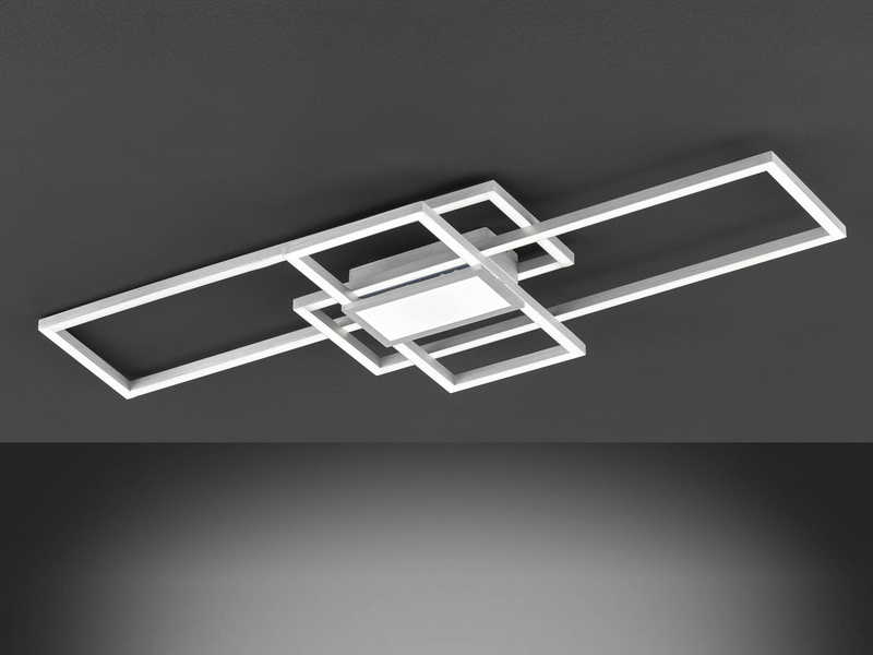 LED Deckenleuchte ZENIT dimmbar in Aluminium gebürstet, Breite 104cm