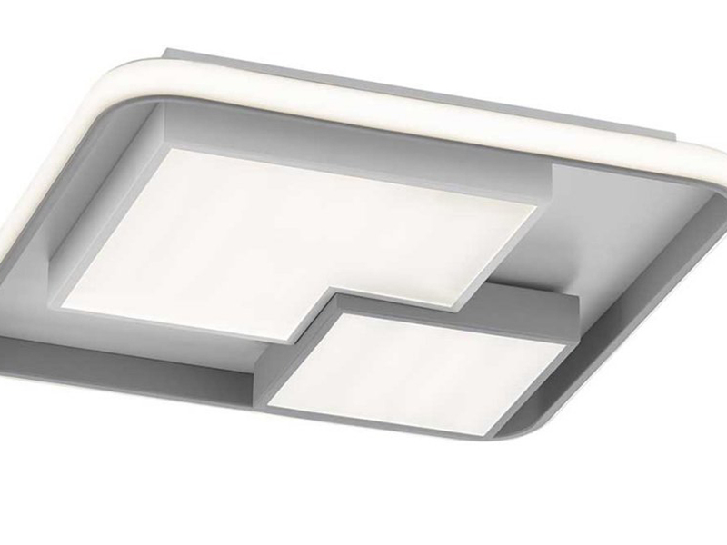 LED Deckenleuchte FELA dimmbar in Grau / Weiß , 50 x 50cm
