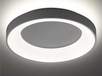 Große LED Deckenleuchte SHAY dimmbar in Dunkelgrau Ø 59cm