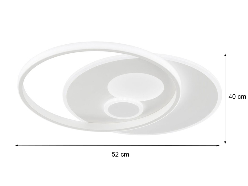 LED Deckenleuchte AKON Weiß Fernbedienung dimmbar, Breite 52cm