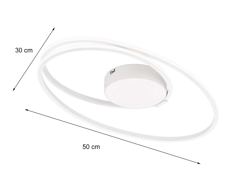 LED Deckenleuchte NIA flach dimmbar Weiß, Breite 50cm