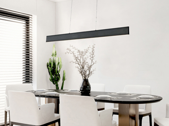 LED Pendelleuchte SILEAS dimmbar mit Fernbedienung Schwarz, Breite 91cm