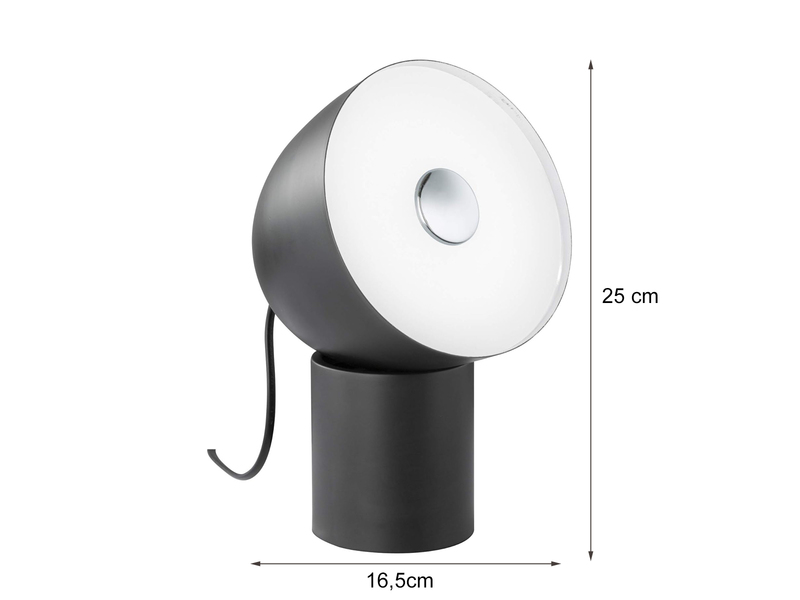 Kleine LED Tischleuchte LEE Schwarz / Weiß, Höhe 25cm