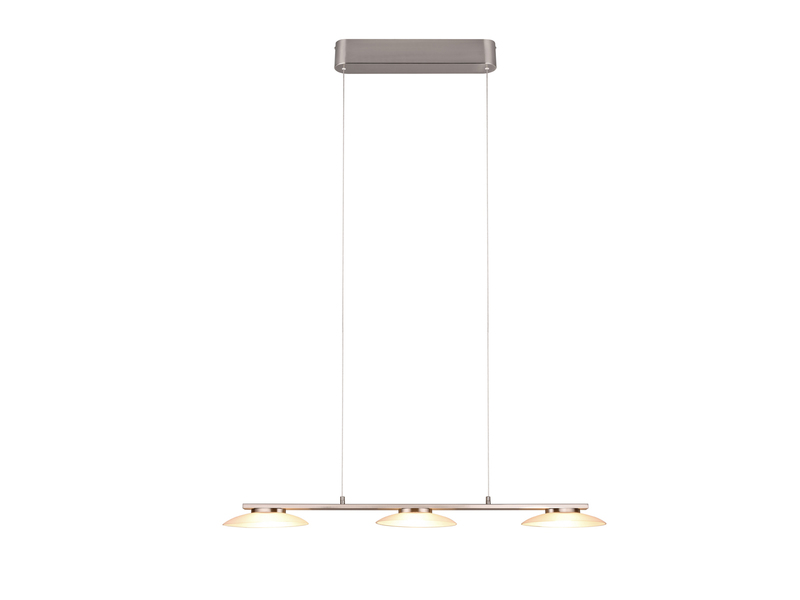 LED Balkenpendelleuchte MERTON Silber höhenverstellbar bis 150cm, Breite 102cm