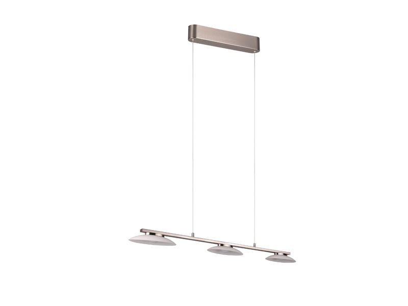 LED Balkenpendelleuchte MERTON Silber höhenverstellbar bis 150cm, Breite 102cm