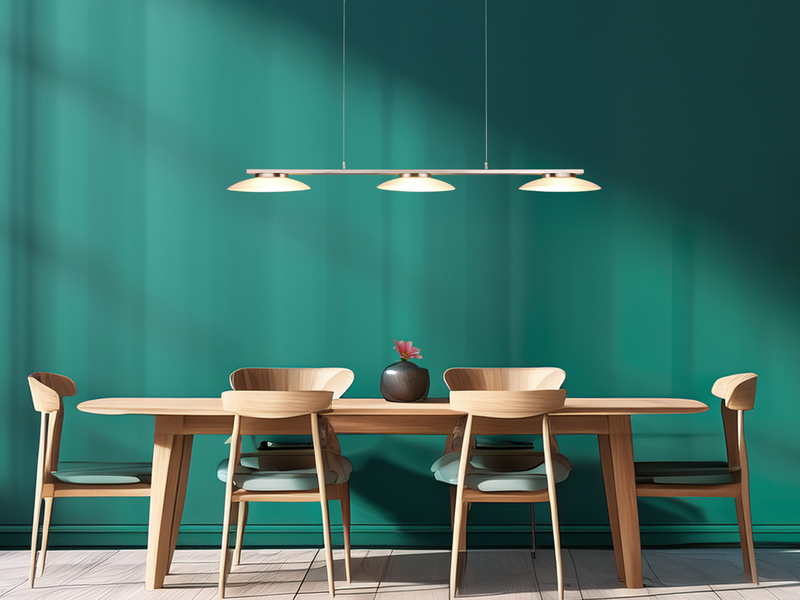 LED Balkenpendelleuchte MERTON Silber höhenverstellbar bis 150cm, Breite 102cm