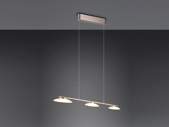 Höhenverstellbare LED Balkenpendelleuchte MERTON Silber, B: 102cm