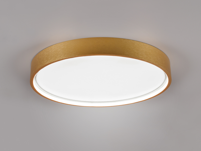 Flache LED Deckenleuchte DOHA mit 2 Lichtfarbe in Messing, Ø 45cm