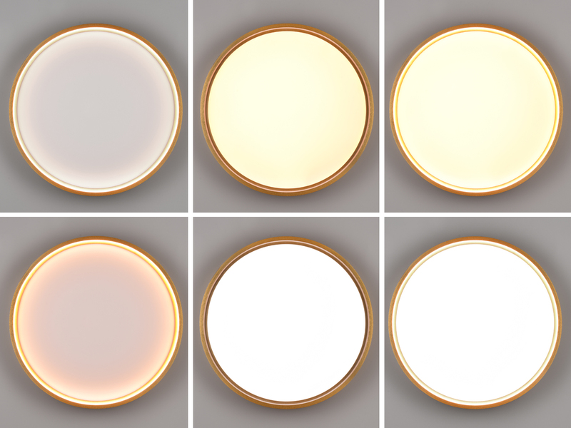 Flache LED Deckenleuchte DOHA mit 2 Lichtfarbe in Messing, Ø 45cm