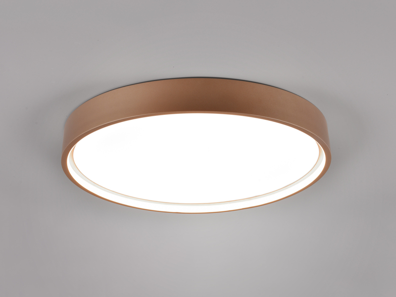 Flache LED Deckenleuchte DOHA mit 2 Lichtfarben in Coffee, Ø 45cm
