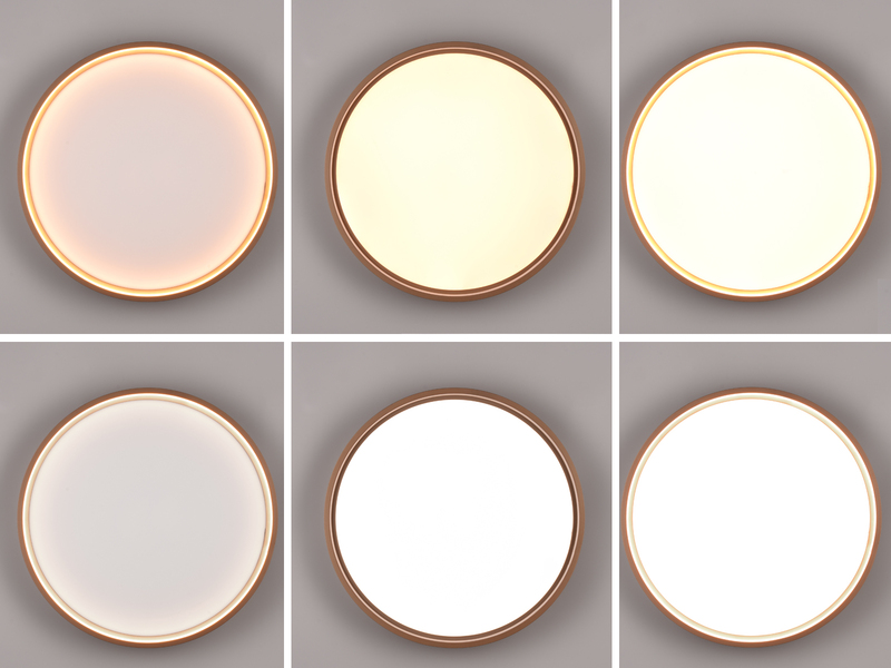 Flache LED Deckenleuchte DOHA mit 2 Lichtfarben in Coffee, Ø 45cm