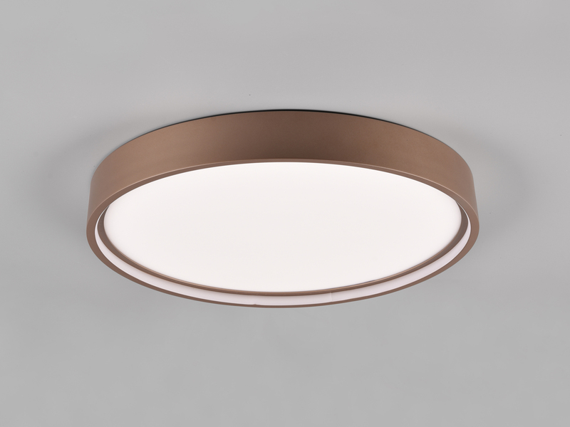 Flache LED Deckenleuchte DOHA mit 2 Lichtfarben in Coffee, Ø 45cm