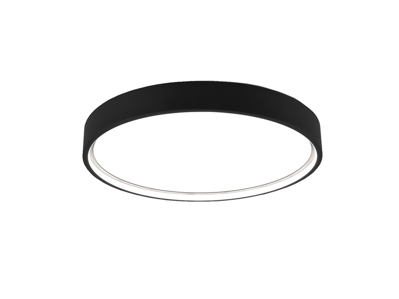 Flache LED Deckenleuchte DOHA mit 2 Lichtfarben in Schwarz, Ø 45cm