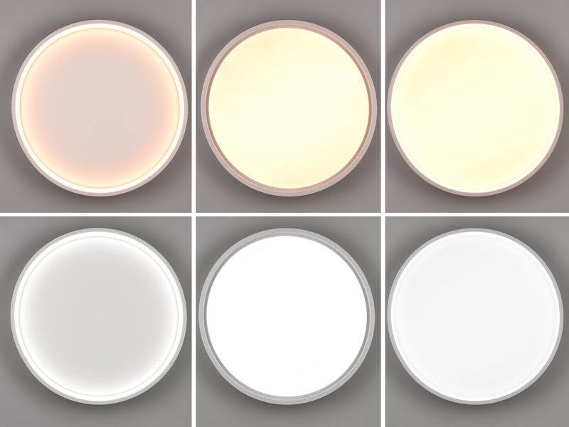 Flache LED Deckenleuchte DOHA mit 2 Lichtfarben in Weiß, Ø 45cm