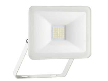 10 Watt LED Flutlichtstrahler Aluminium Weiß Sicherheitsglas IP54