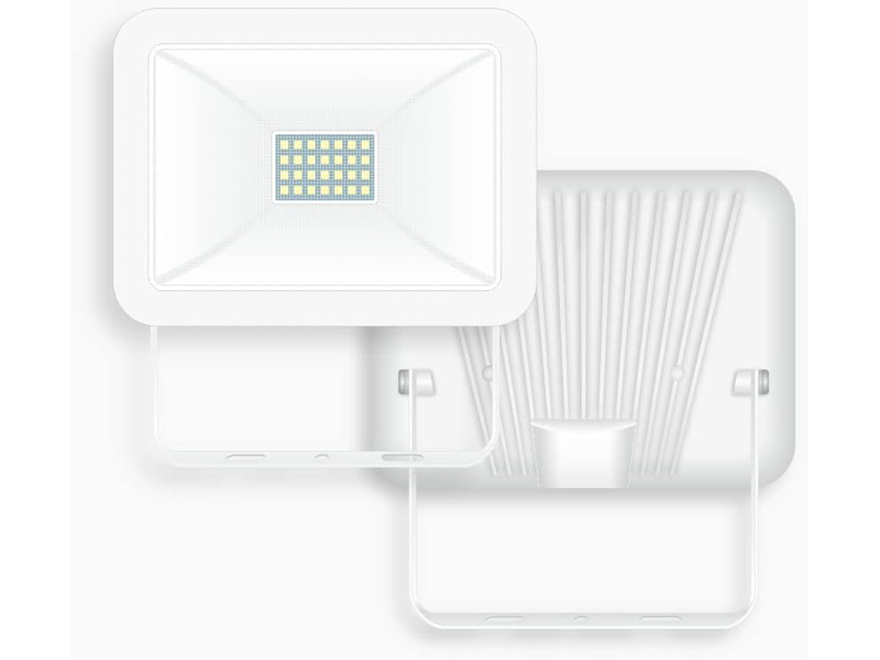 LED Flutlichtstrahler Aluminium Sicherheitsglas, Weiß, 20 Watt,  IP54